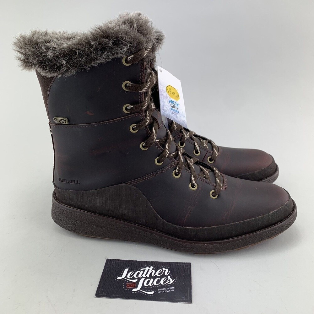 Merrell Tremblant Ezra Lace Waterproof Ice+ Polar Womens Sz 8 Boots J95110 $159